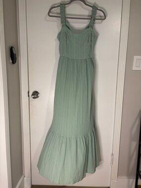 Altar'd State Mint Green Maxi Dress with Smocked Straps
